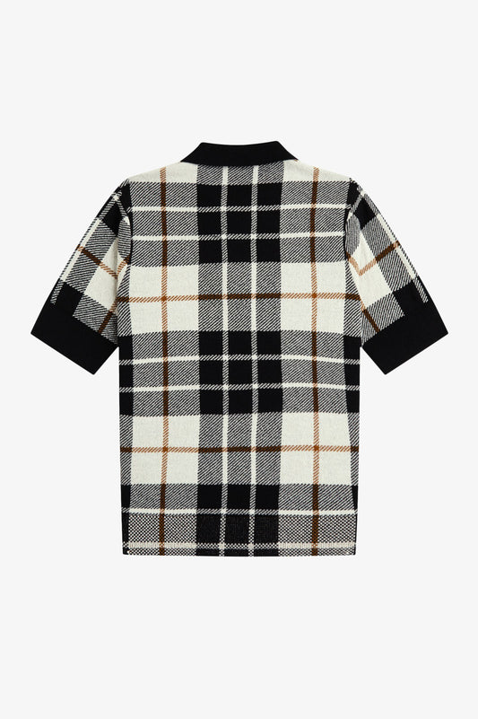 Bouclé Tartan Knitted Shirt