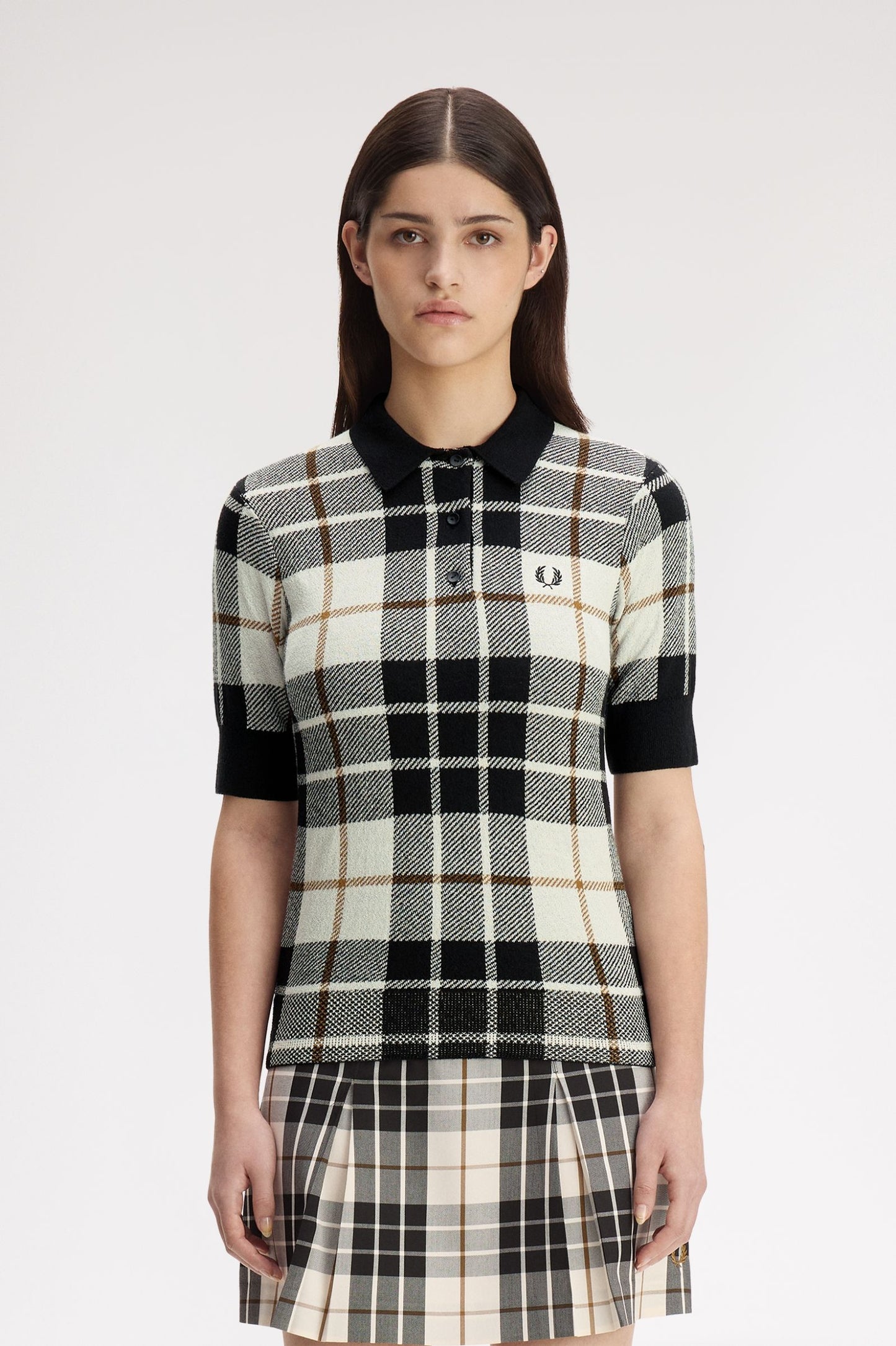 Bouclé Tartan Knitted Shirt