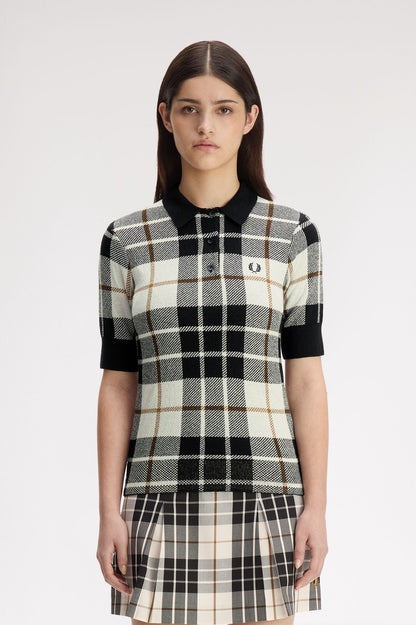 Bouclé Tartan Knitted Shirt