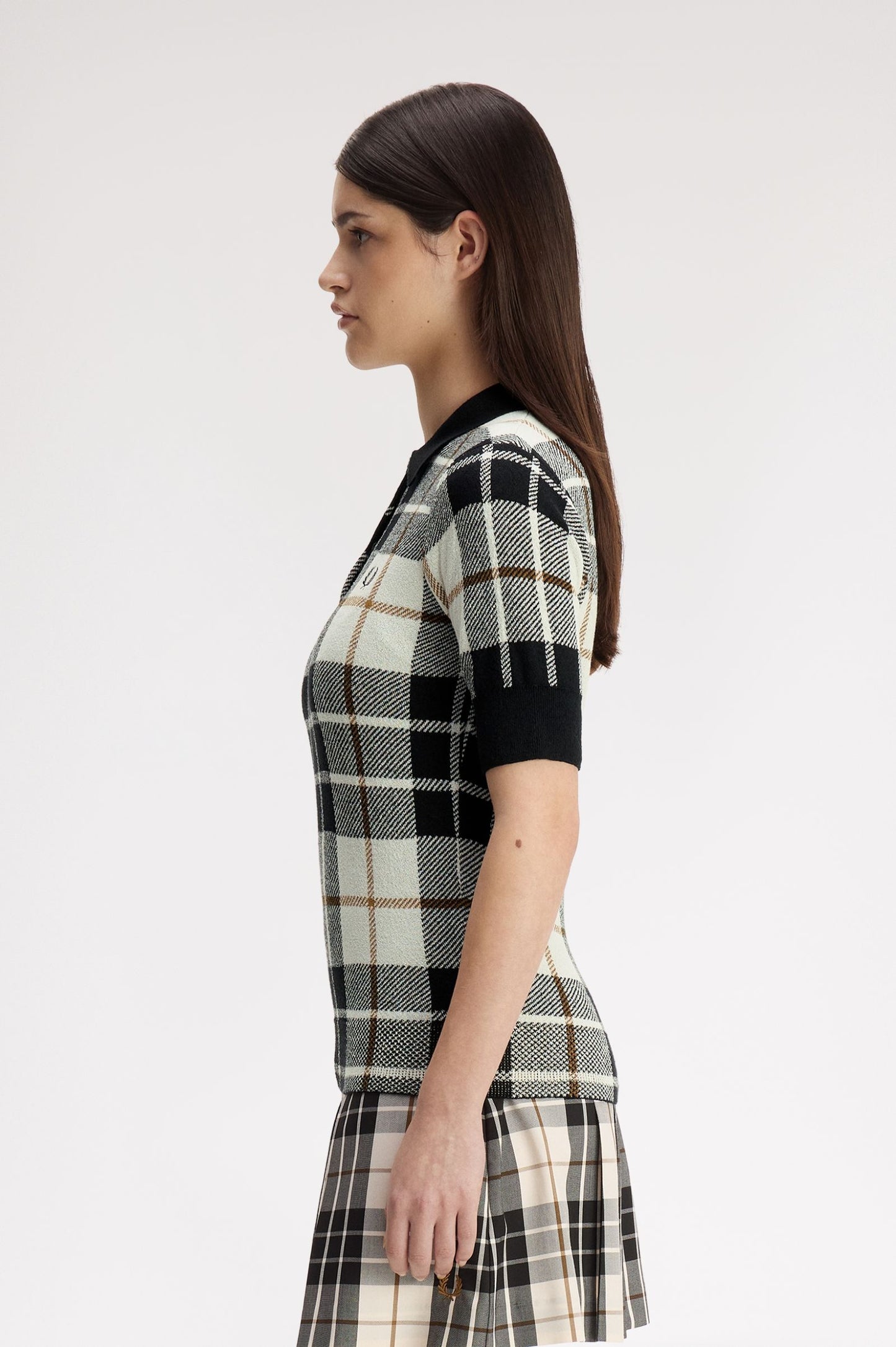Bouclé Tartan Knitted Shirt