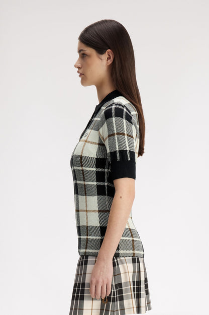 Bouclé Tartan Knitted Shirt