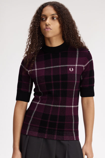 Bouclé Tartan Knitted Shirt