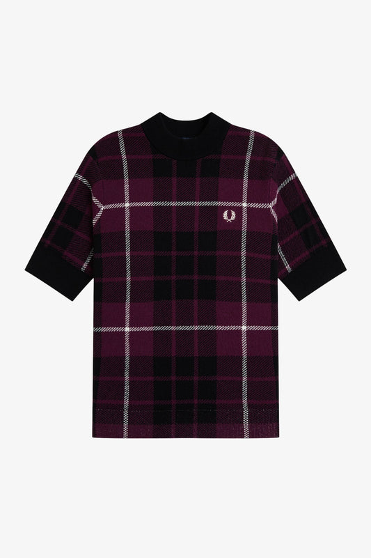 Bouclé Tartan Knitted Shirt