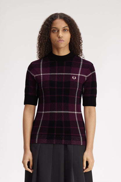 Bouclé Tartan Knitted Shirt