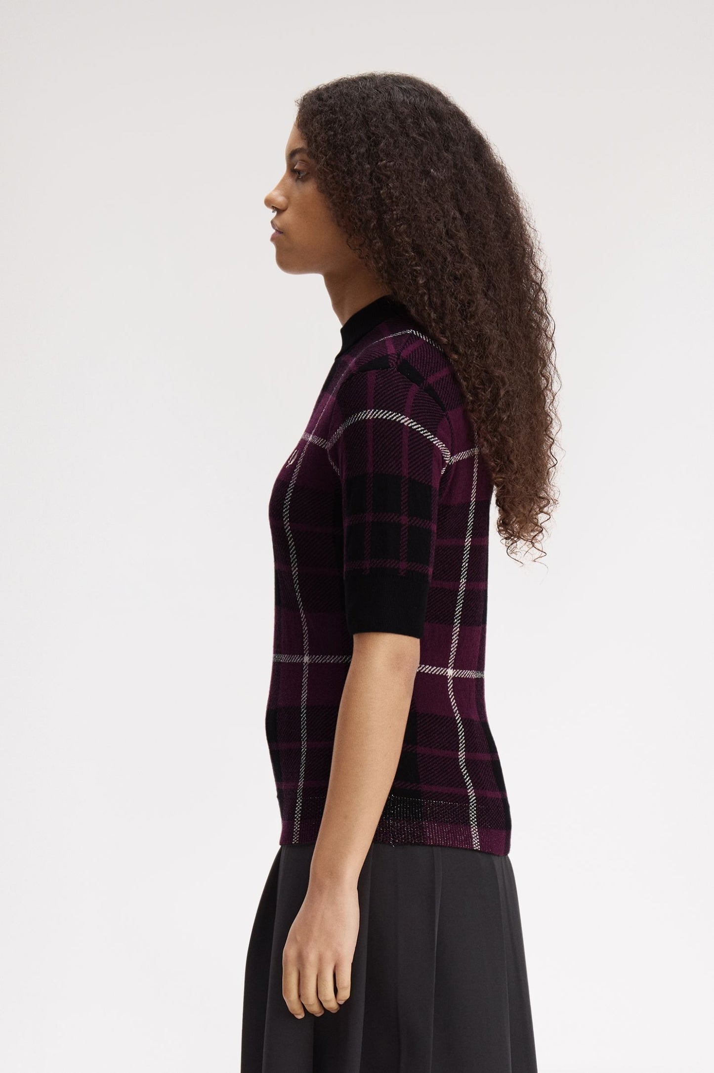 Bouclé Tartan Knitted Shirt