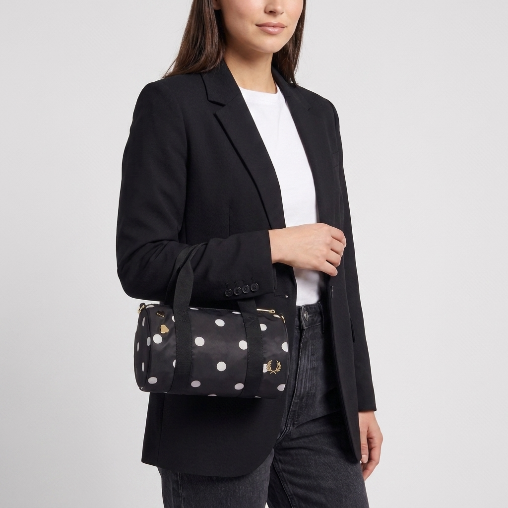 Fred Perry Polka Dot Amy Mini Barrel Bag