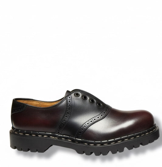 Brown leather shoe on a white background