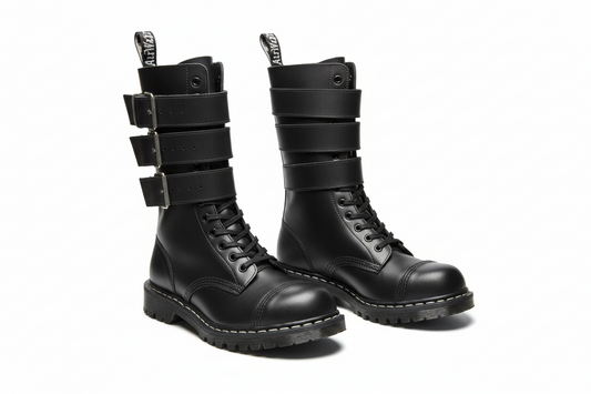 Gripfast Black 14 Eyelet S/Cap Strap Boot