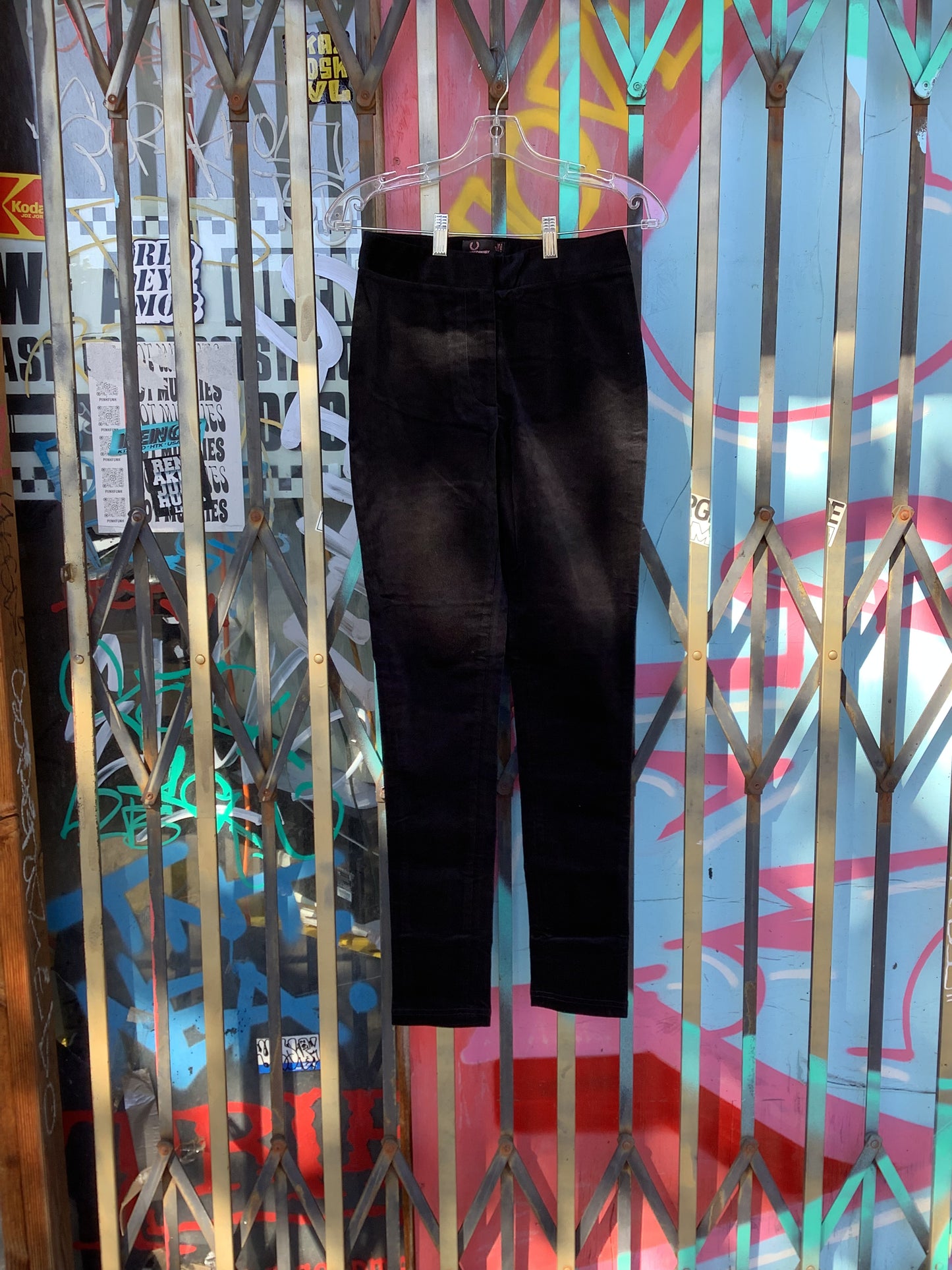 Amy Winehouse Black Velour High Waisted Trousers