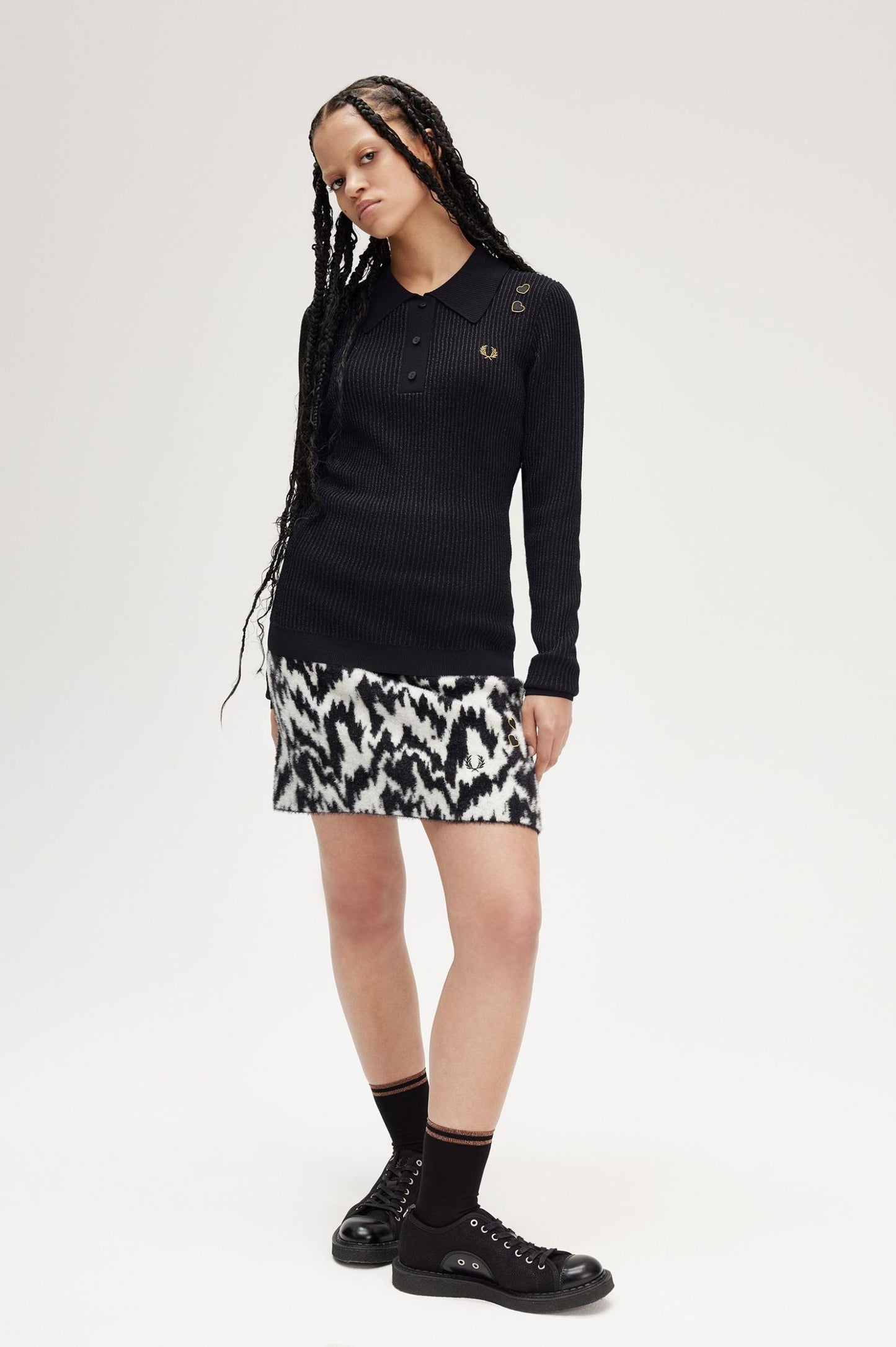 Amy Winehouse Metallic Ribbed Knit Top