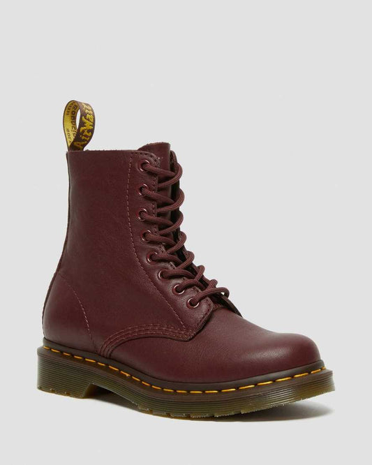 1460 Pascal Cherry Red Virginia Leather Lace Up Boots