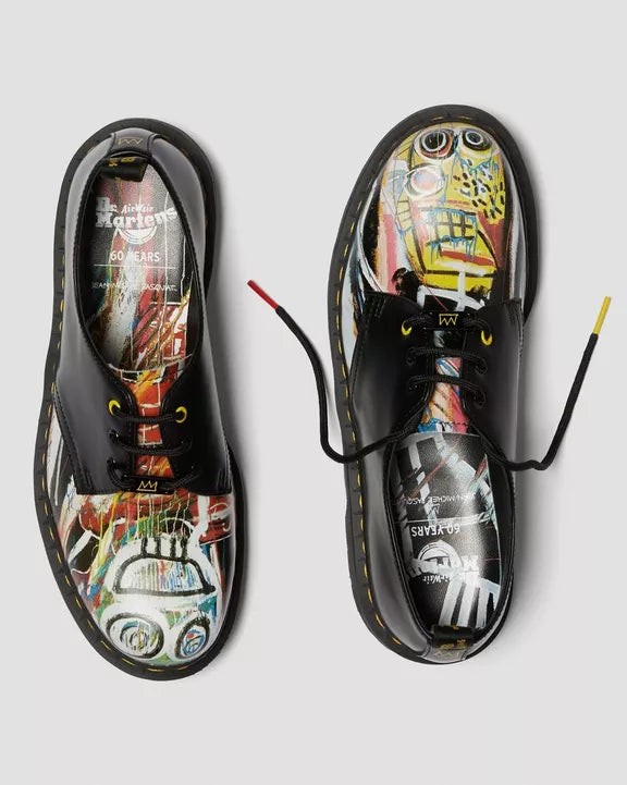 1461 Basquiat Black+Multi Dustheads Backhand+Smooth Leather Oxford Shoes