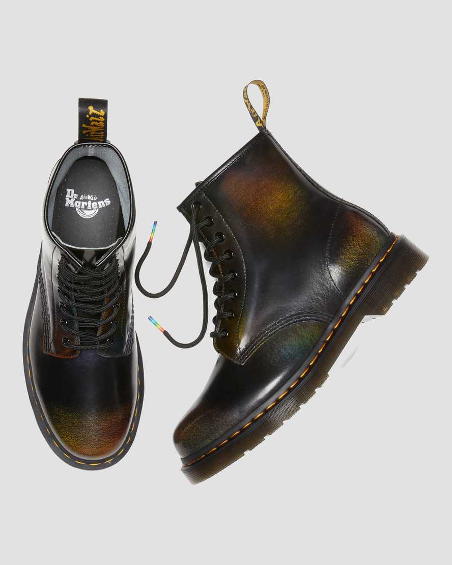 1460 Black+Multi Rainbow Rub Off Leather Lace Up Boot