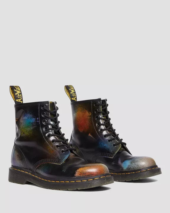 1460 Black+Multi Rainbow Rub Off Leather Lace Up Boot