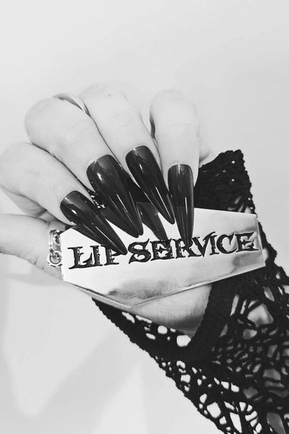 Lip Service Coffin Dagger Enamel Keychain