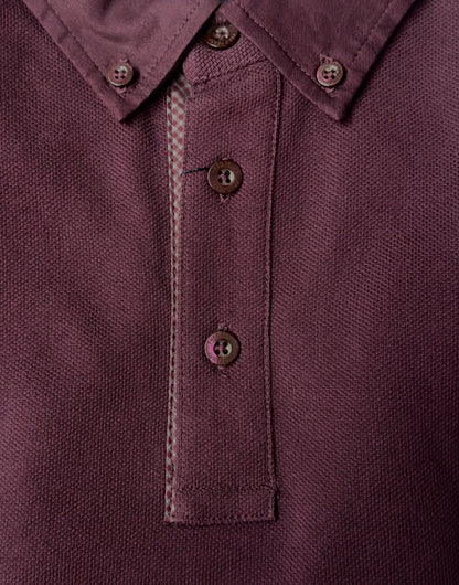 M1363 Long Sleeve Gingham Trim Shirt