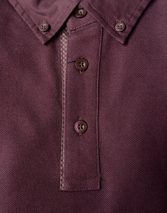 M1363 Long Sleeve Gingham Trim Shirt