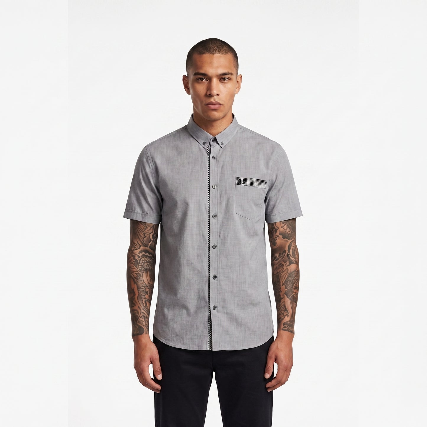 Fred Perry Gingham Trim End on End Shirt