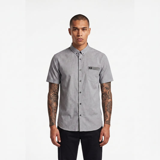 Fred Perry Gingham Trim End on End Shirt