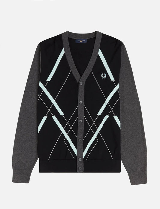 Fred Perry Abstract Argyle Cardigan