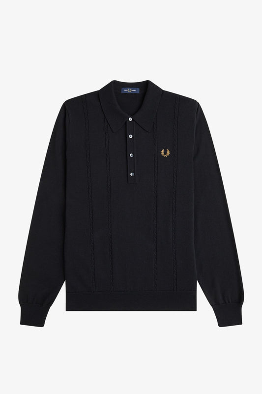 Fred Perry Cable Knitted Long Sleeve Shirt