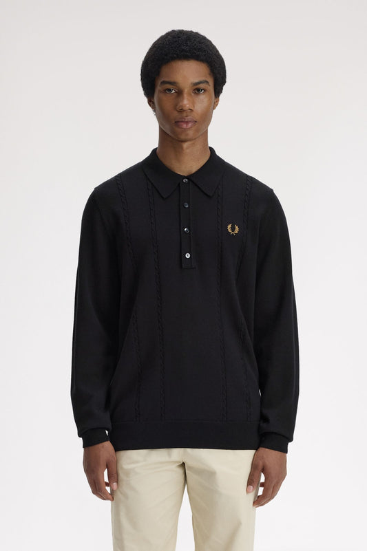 Fred Perry Cable Knitted Long Sleeve Shirt