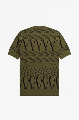 Argyle Panel Knitted T-Shirt