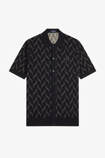 Fred Perry Pointelle Cable Knitted Shirt