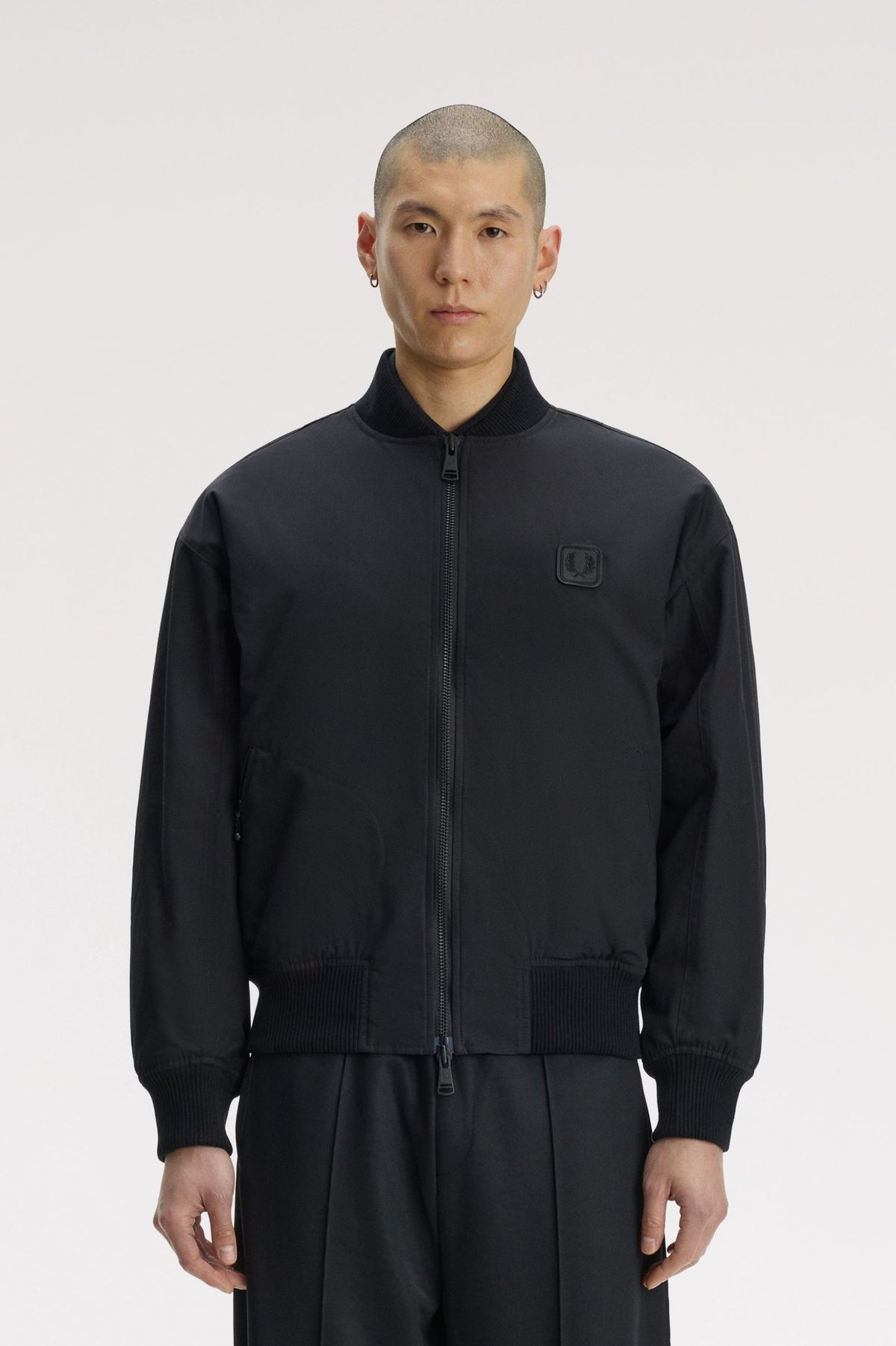 Leather Patch Bomber Jacket