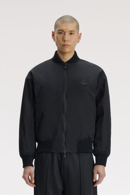 Leather Patch Bomber Jacket
