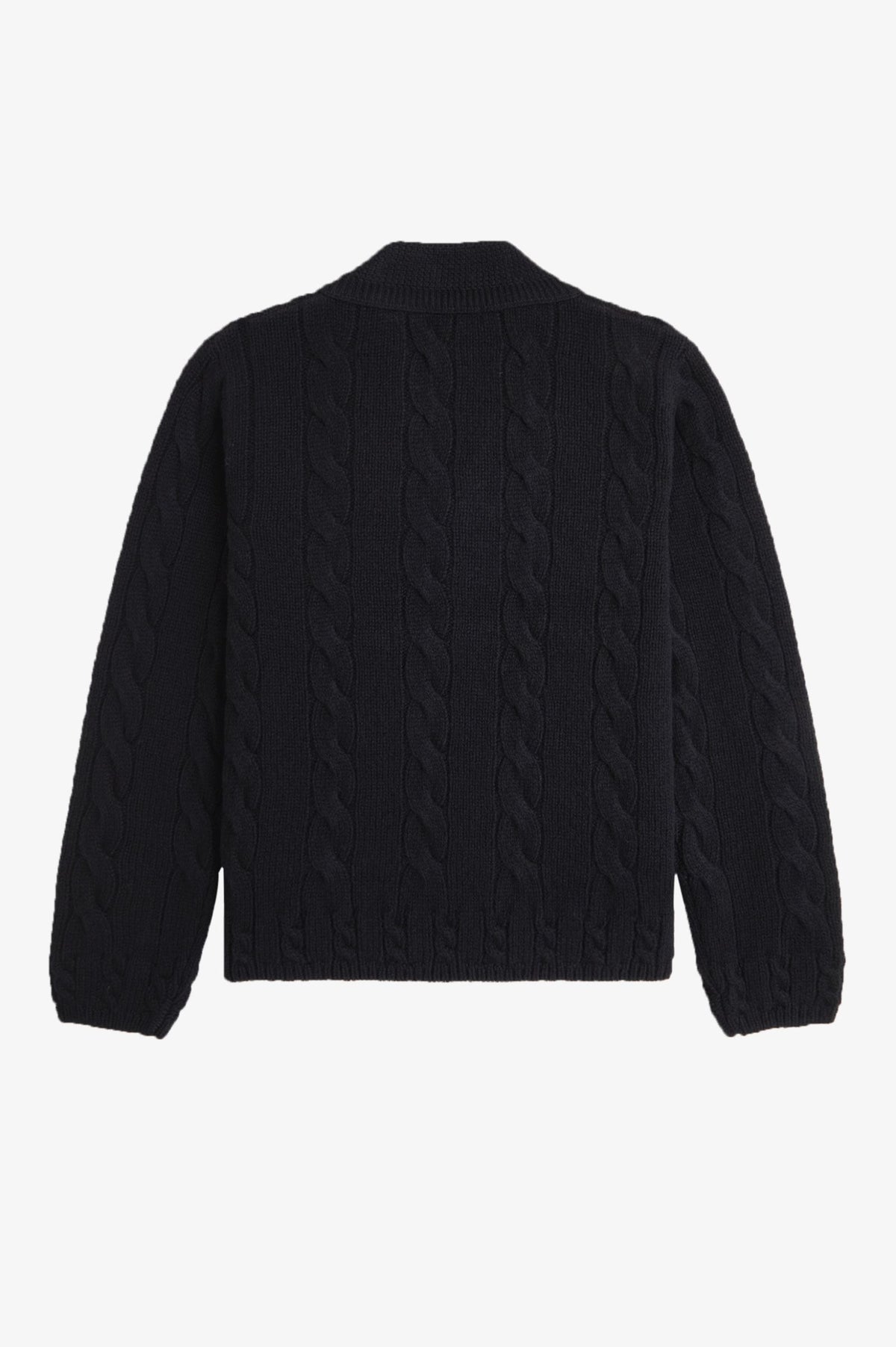 Leather Patch Cable Knit Jumper