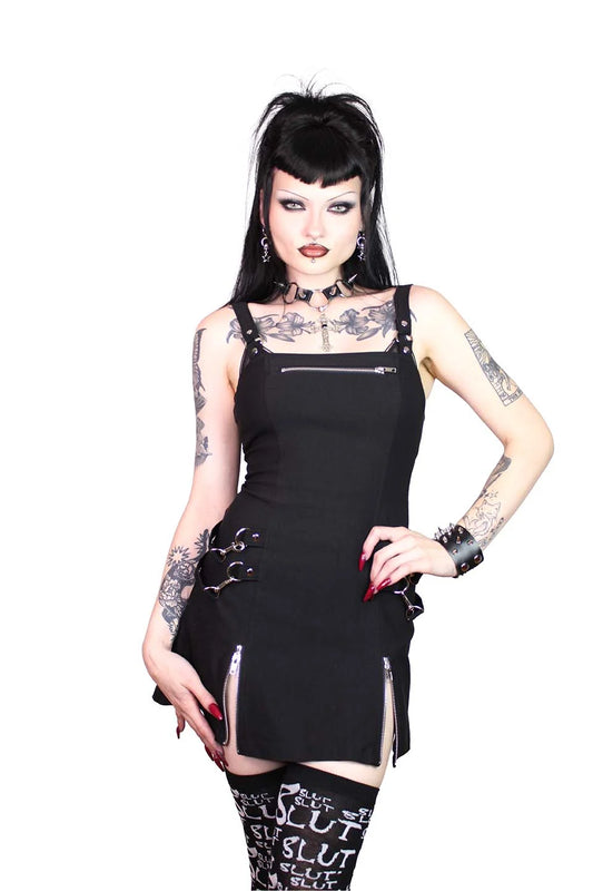 Lip Service Gangsta Pranksta Annette Dress Solid Black