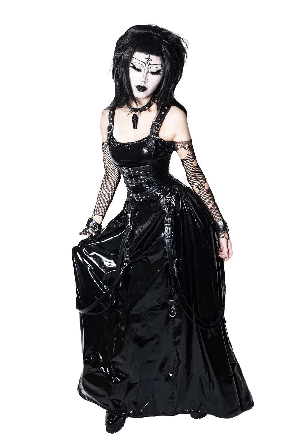vinyl black dress Lip Service PVC Industrial Ball Gown – Posers Hollywood ultra mini micro dress