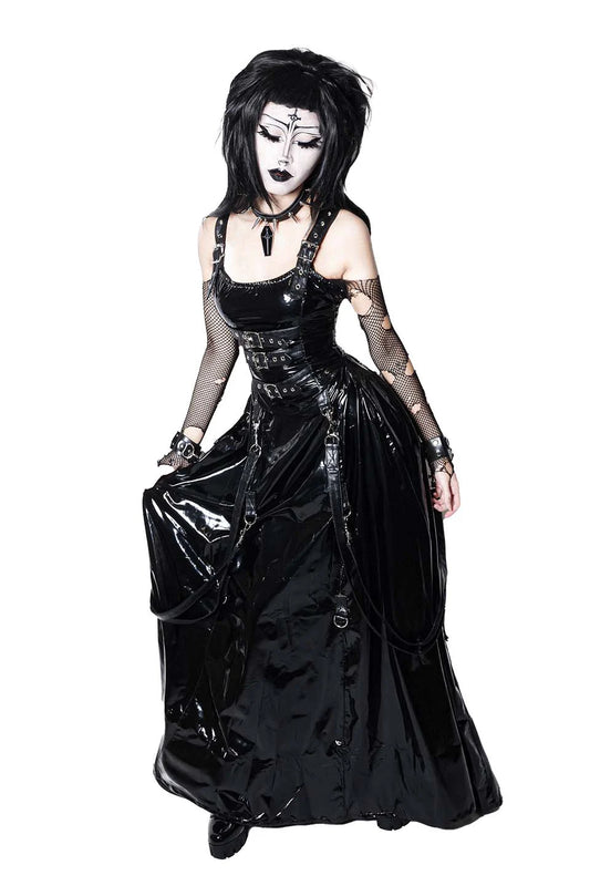 Lip Service Black PVC Vinyl Industrial Ball Gown