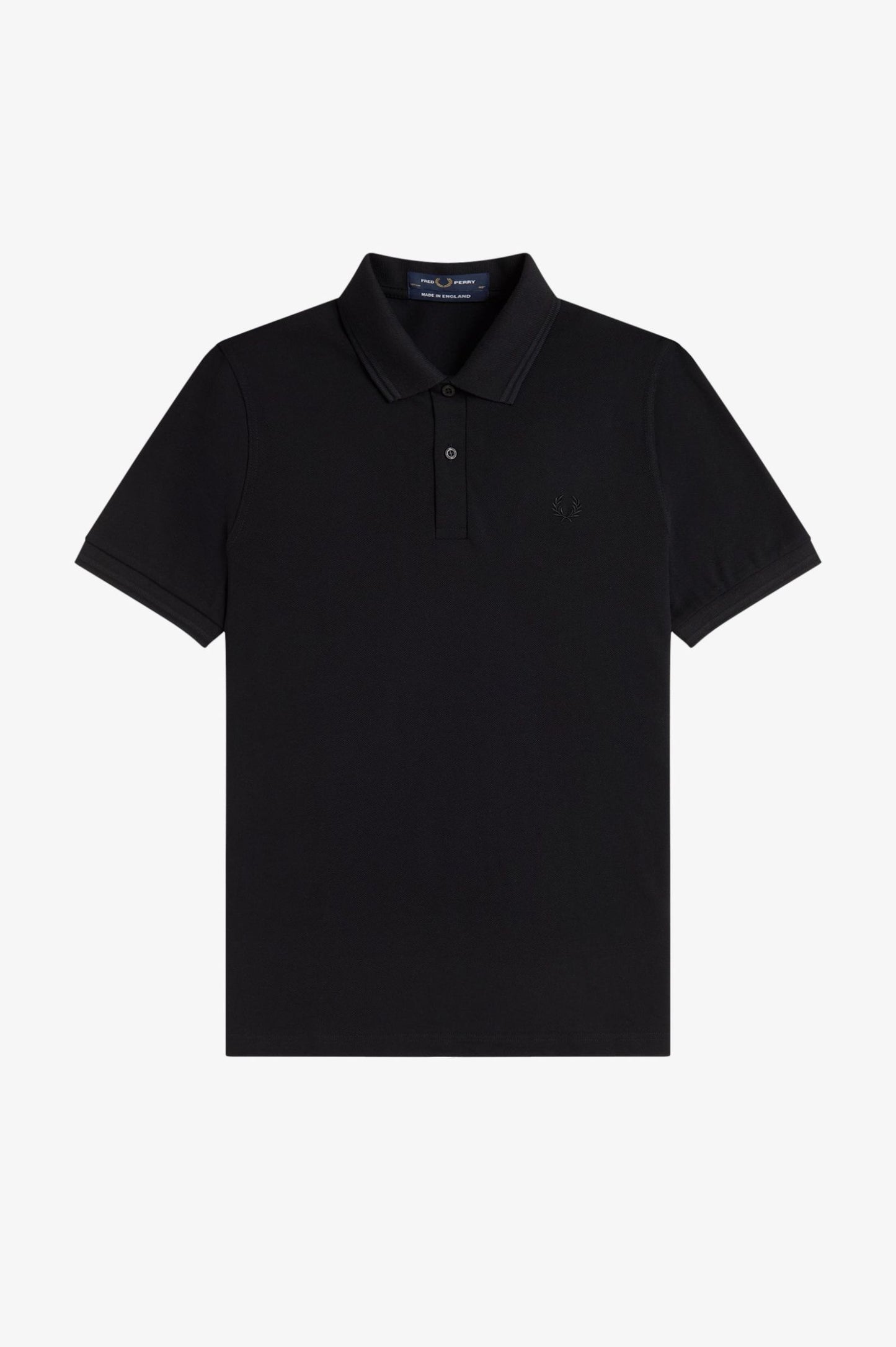 Black polo shirt on a white background