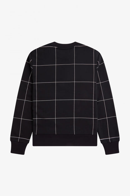 Black Grid Detail Sweatshirt