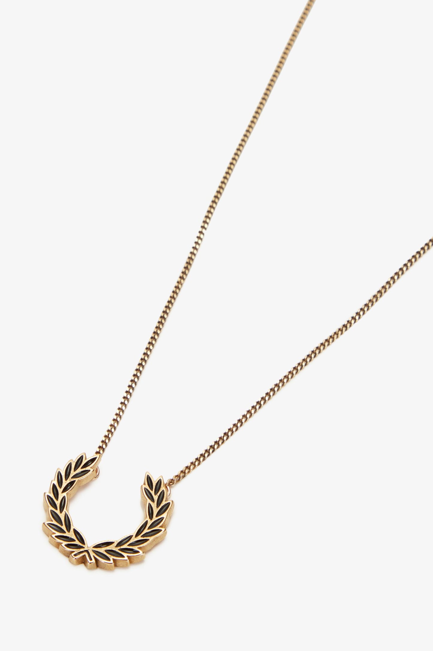 Fred Perry Black Plated Laurel Wreath Necklace