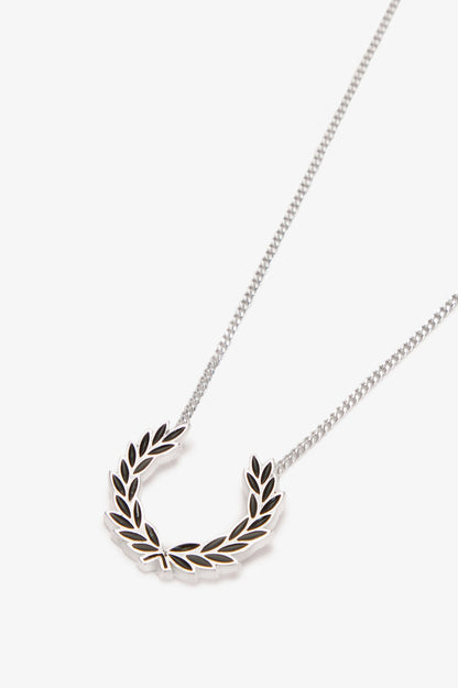 Fred Perry Black Plated Laurel Wreath Necklace