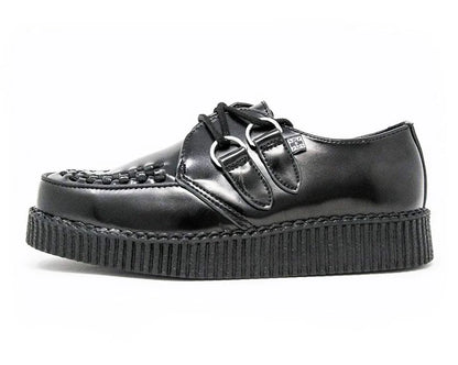T.U.K Black Leather Viva II Low Creeper