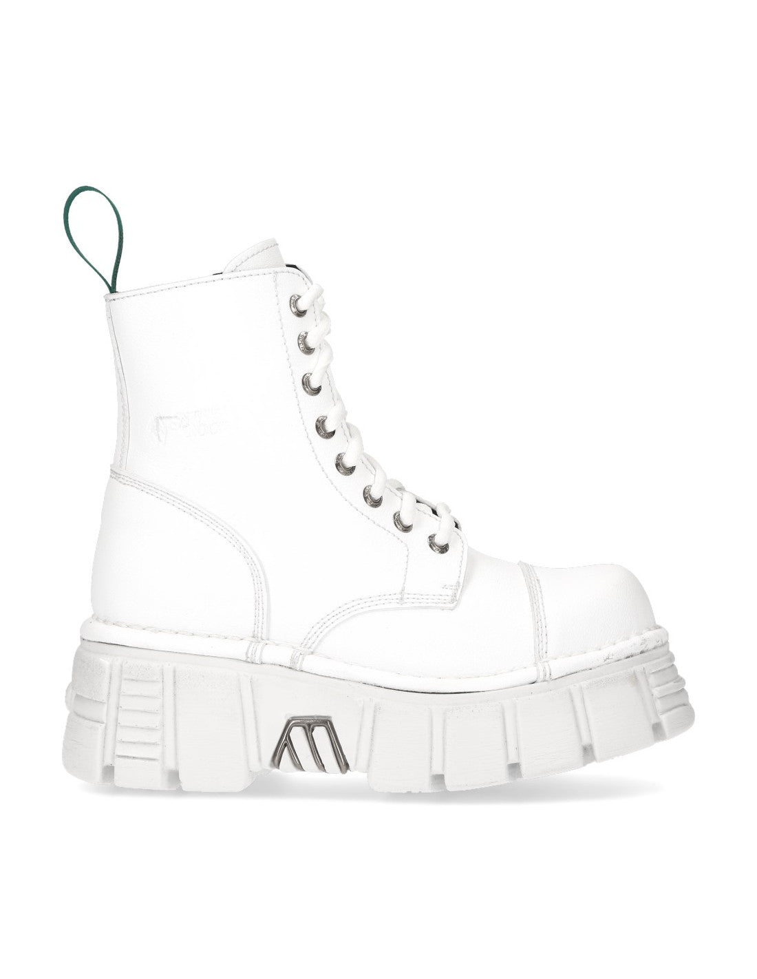 White platform boot on a white background