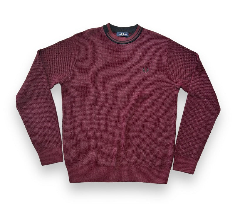 Fred Perry Aubergine Abstract Tipped Jumper