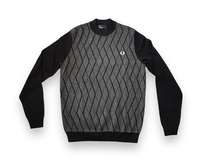 Fred Perry Tonal Turtle Neck Jumper Black