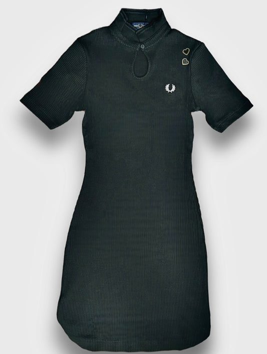 Fred Perry Ribbed Polo Shirt Dress