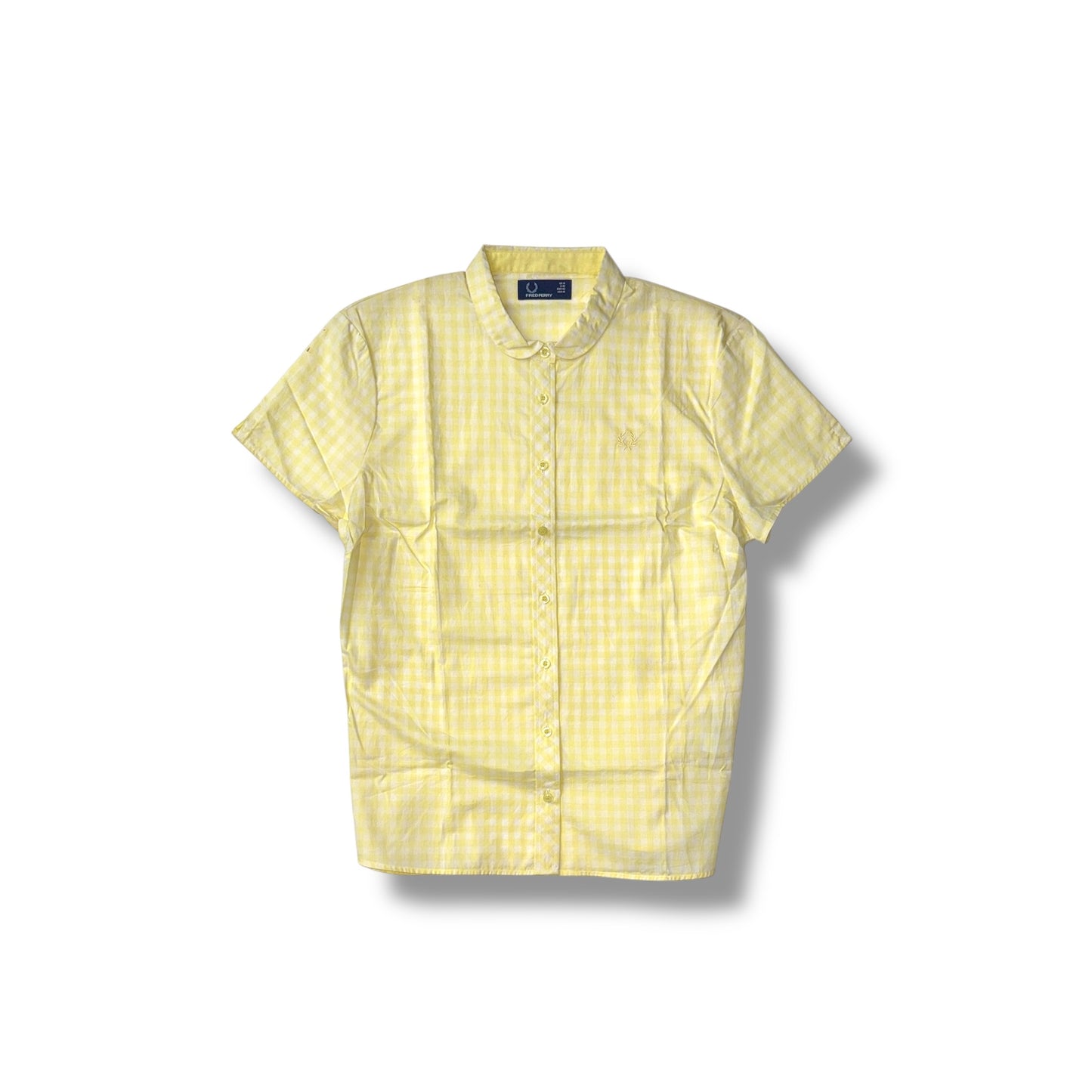 Ladies Sunny Yellow SS Gingham Shirt