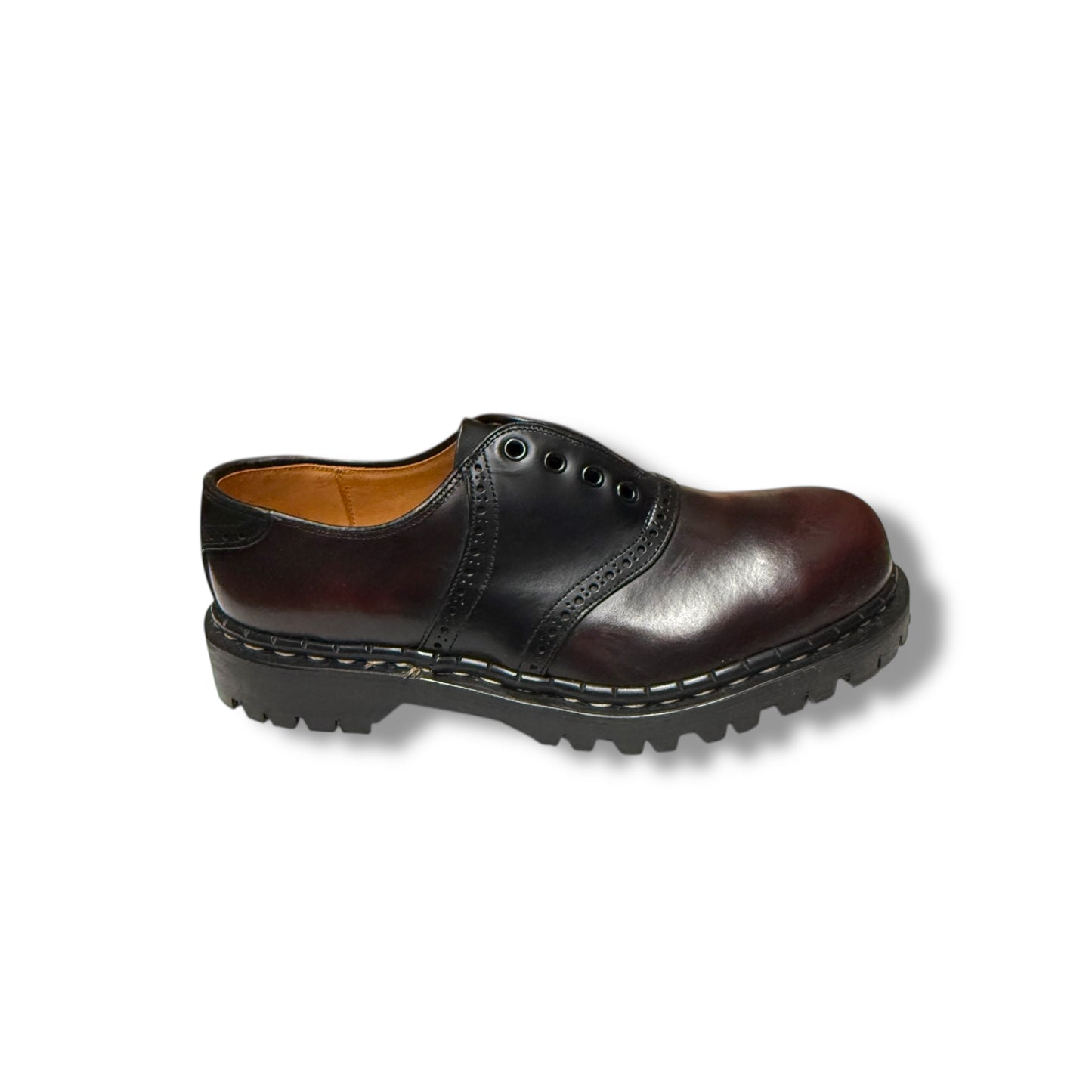 GRIPFAST Burgundy Black 5 Eye Punched Saddle Oxo