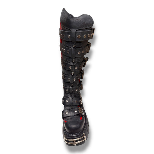 New Rock M.151 RED 7 STRAP BOOTS