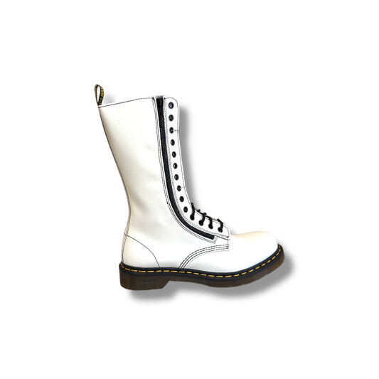 9753 W White Double Zip Boots