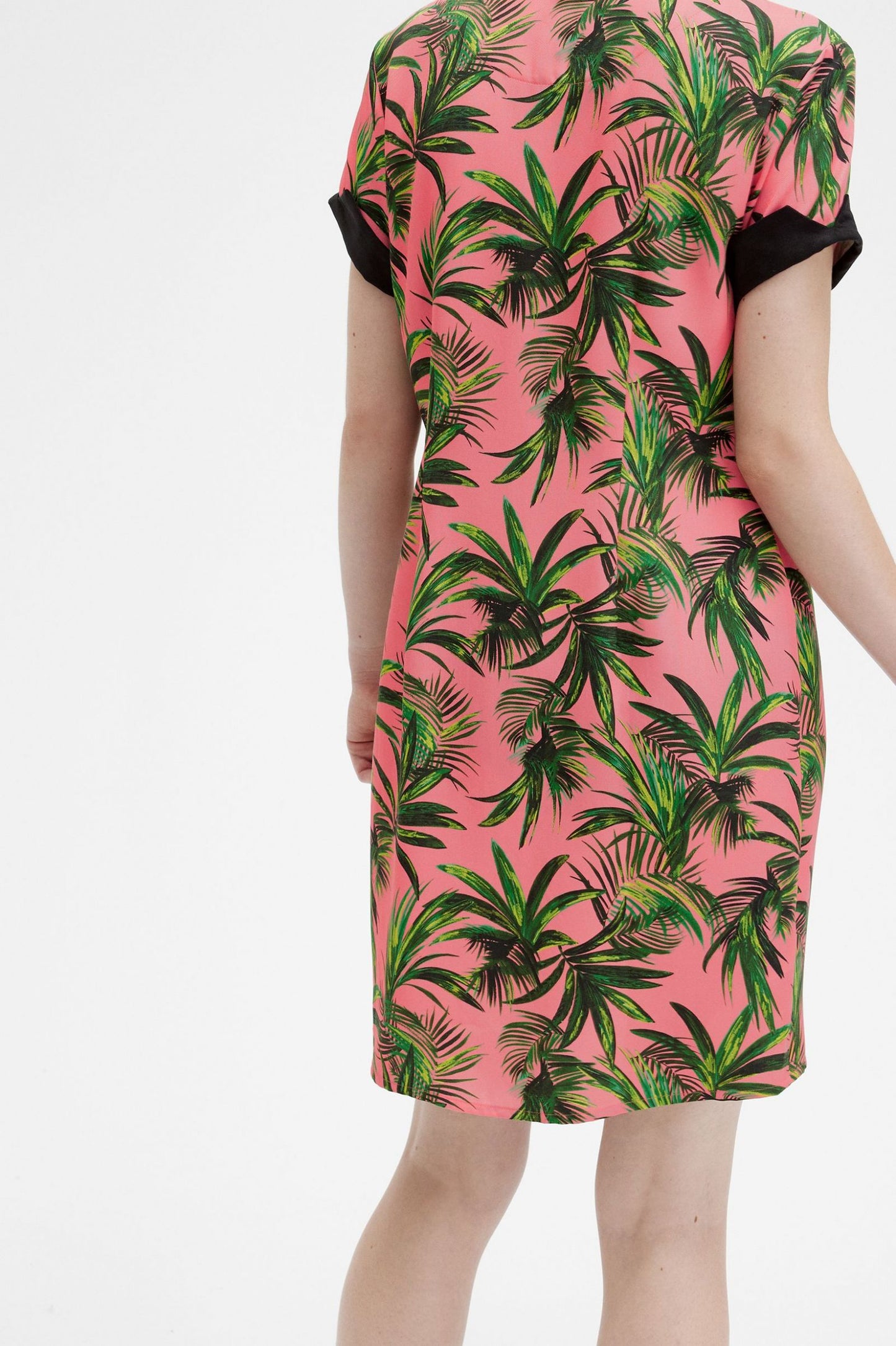 Palm Print Shirt Dress