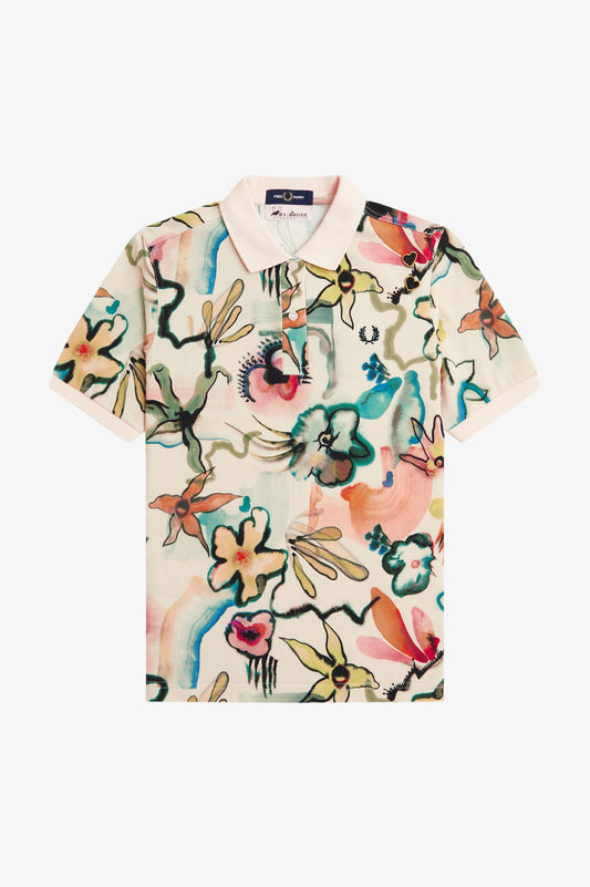 Amy Winehouse Floral Print Fred Perry Shirt