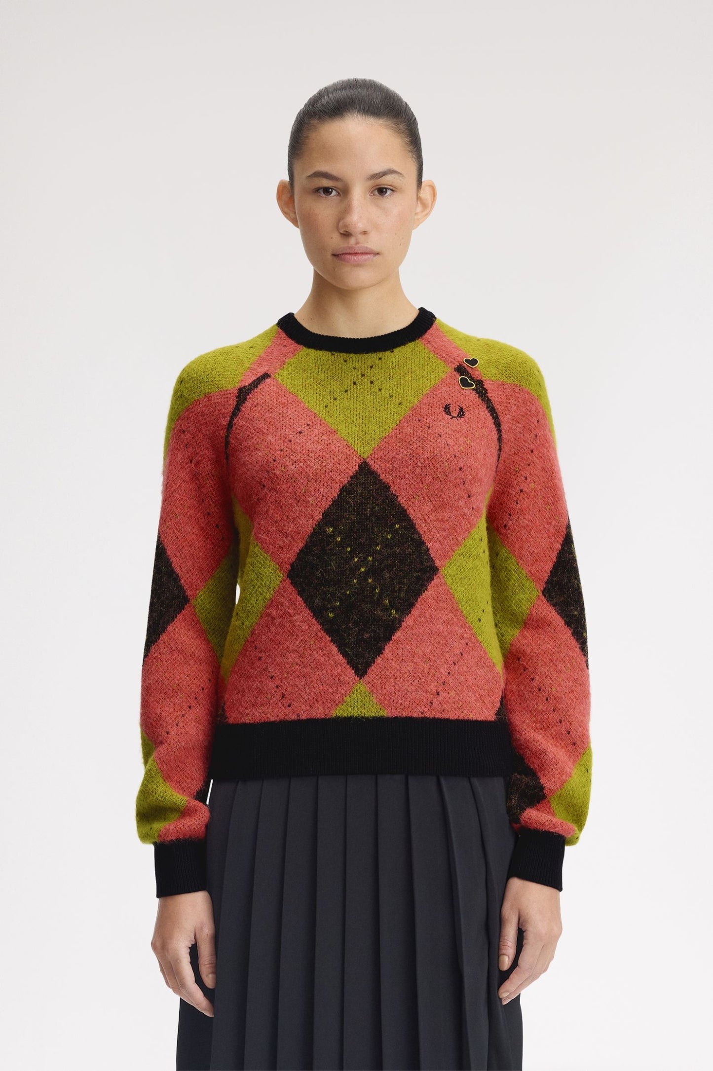 Brushed Argyle Knitted Jumper